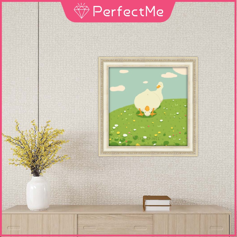 Bộ tranh đính đá 5D họa tiết chú vịt dễ thương độc đáo kích thước 30x30cm diy dùng trang trí
