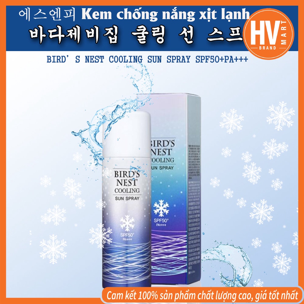 [ Sale Sốc] Kem Chống Nắng Dạng Xịt Lạnh Tổ Yến SNP Hàn Quốc. Mát Lạnh Cực Dễ Chịu