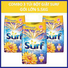 Giá sỉ nguyên thùng bột giặt Surf Hương nước xả vải (Tím) Gói lớn 5.2kgX3