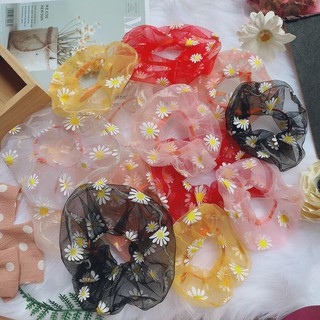 Scrunchies chun cột tóc hoạ tiết tổng hợp