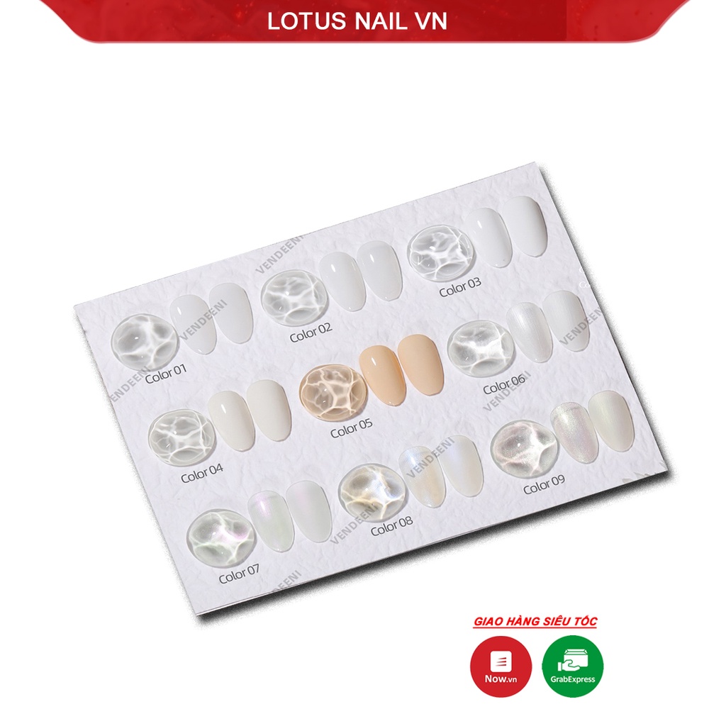 Set sơn gel ánh trai 3D cao cấp Vendeeni mã A54 tặng kèm bảng màu