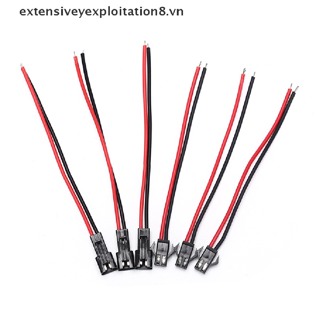 Set 10 Cặp Phích Cắm Nối Dây Điện 10cm JST SM 2Pins Male / Female Tiện Dụng