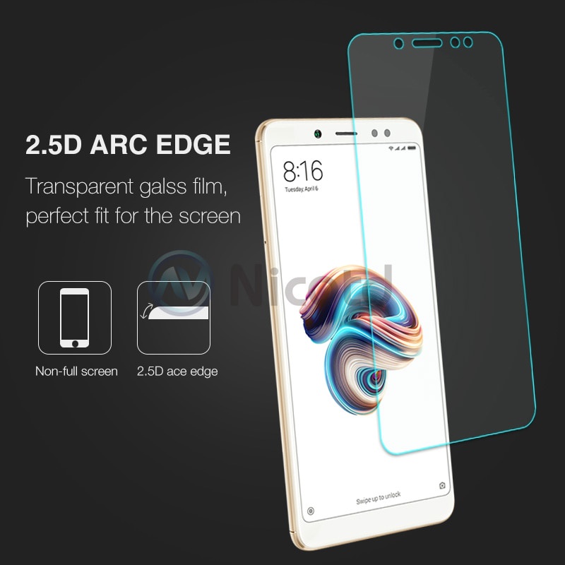 Nicotd 2.5D 9H Premium Tempered Glass For Xiaomi Redmi Note 5 Screen Protector Toughened protective film For Redmi Note 5 5.99"