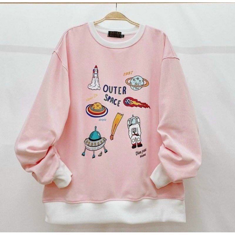 [ Mã FAMAYWA2 giảm 10K đơn 50K] Sweater hồng vũ trụ