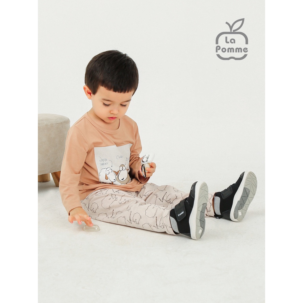 Bộ La Pomme dài tay vải Bamboo cao cấp mềm mịn thoáng mát thấm hút tốt in đàn cừu nhỏ cho bé trai bé gái SL205