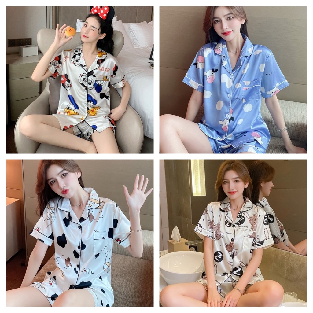 Đồ ngủ nữ, pyjama, đồ bộ mặc nhà xinh xắn chất lụa phi bóng cao cấp - ZELDA'S House