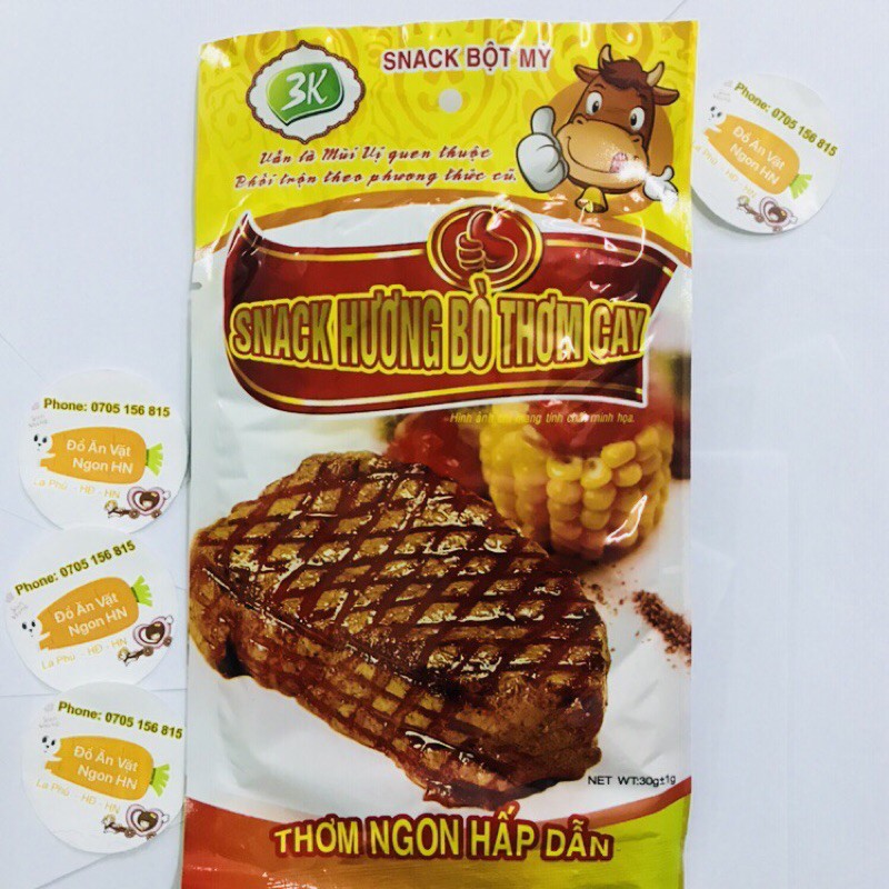 10 Gói Snack Hương Bò Thơm Cay Đồ Ăn Vặt Cổng Trường Cực Hot Giá Rẻ