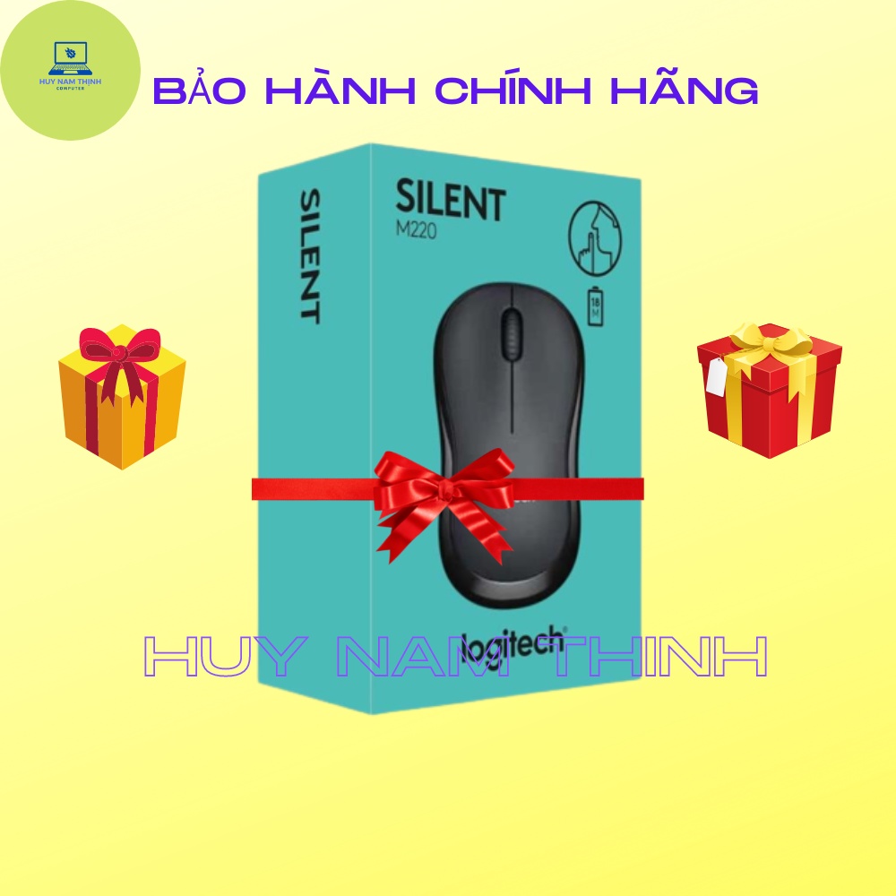 Chuột không dây LOGITECH M220 độ nhạy cao, giảm tiếng ồn, có nút on off tặng kèm pin chính hãng