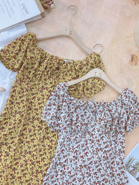 BÁN SỈ VÁY HOA DÚM NGỰC TAY BỒNG DK62 | BigBuy360 - bigbuy360.vn