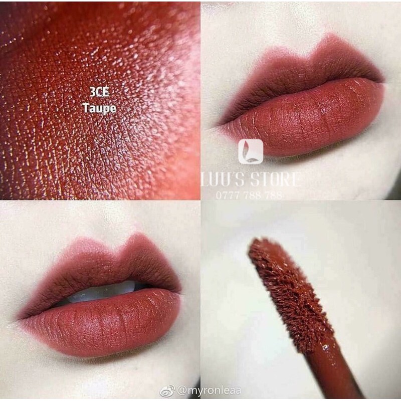 Son 3CE Velvet #Taupe - Đỏ Nâu
