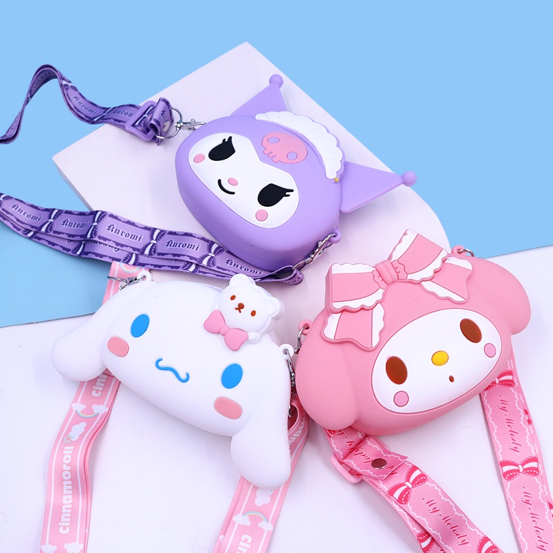 Ba Lô Đeo Vai Bằng Silicon Hình Sanrio Hello Kitty Kuromi My Melody Cinnamoroll Dễ Thương Dùng Làm Quà Tặng Cho Bé Gái