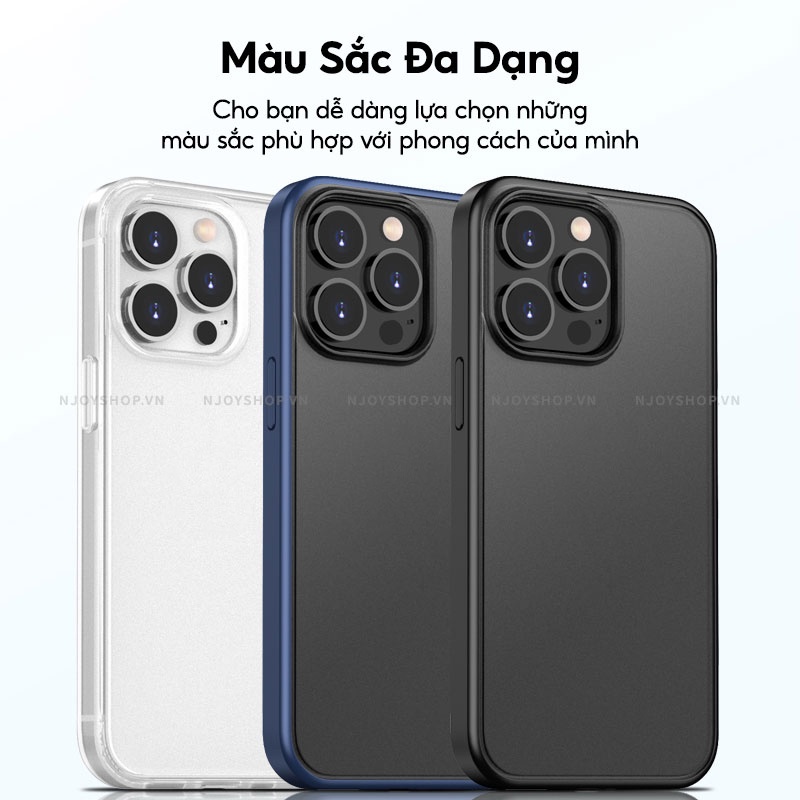 Ốp Lưng Nhám Viền Xi Cao Cấp Chống Bám Vân Tay Likgus Cho Điện Thoại 13 Pro Max Njoyshop