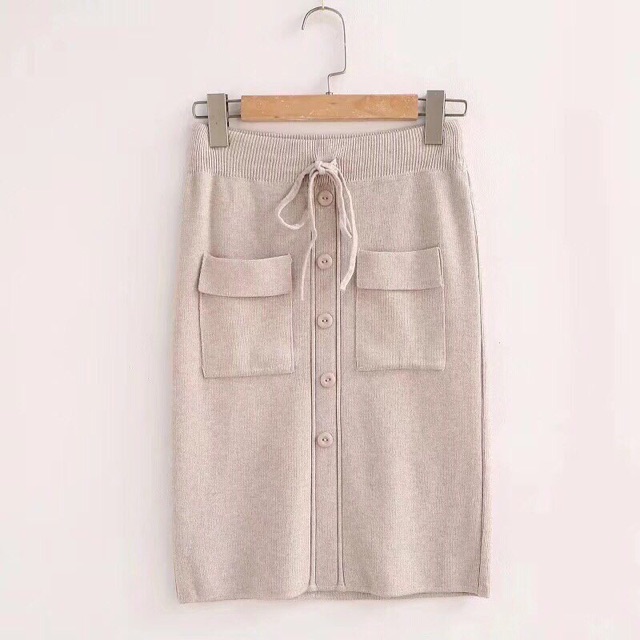 Chân váy len , có túi. - Form đẹp