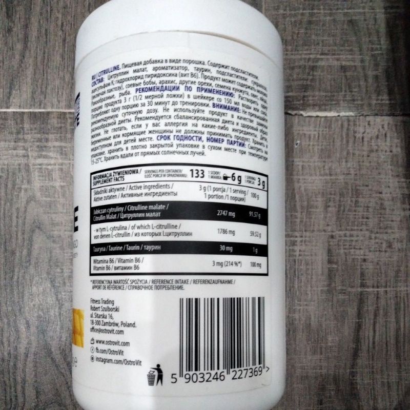 Thực Phẩm Bổ Sung Ostrovit Citrulline Malate 400g tại WHEYSINHVIEN.COM