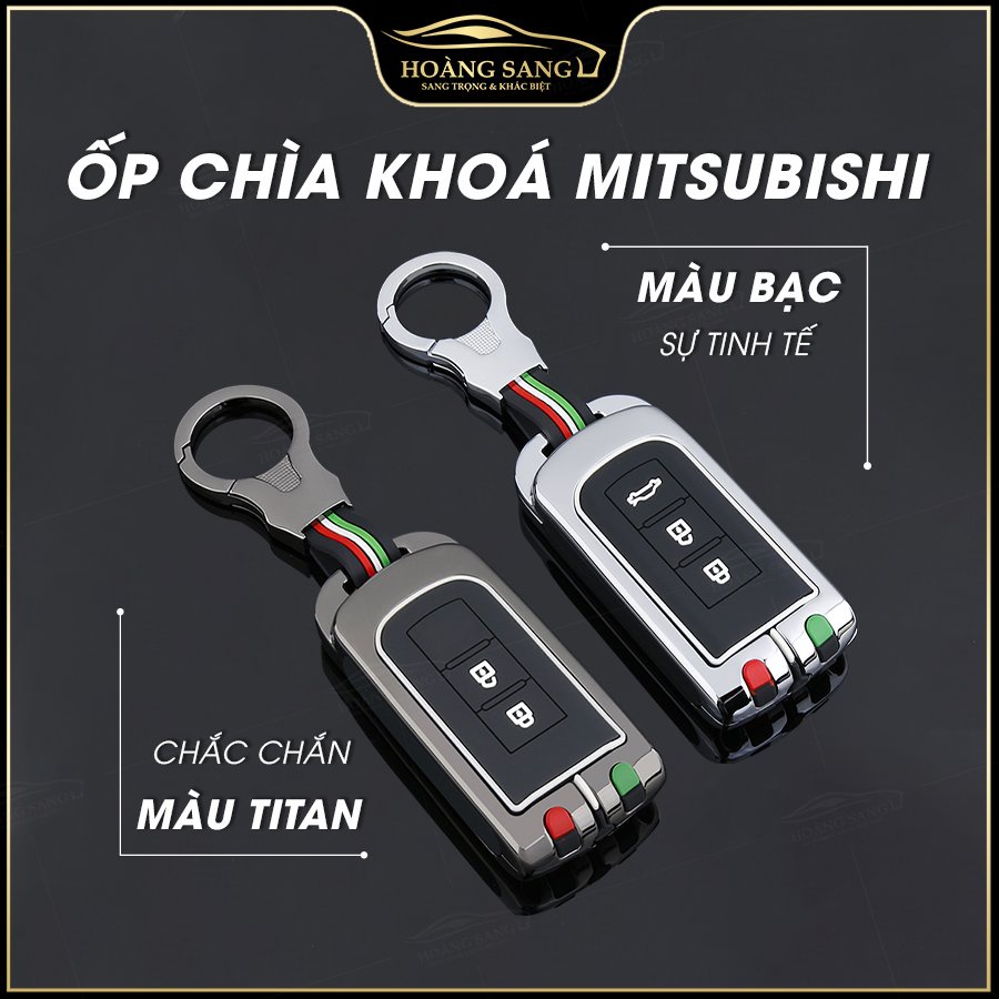 Ốp bảo vệ chìa khóa mitsubishi, bọc chìa khóa mitsubishi outlander, xpander, attrage, triton, pajero chất liệu kim loại