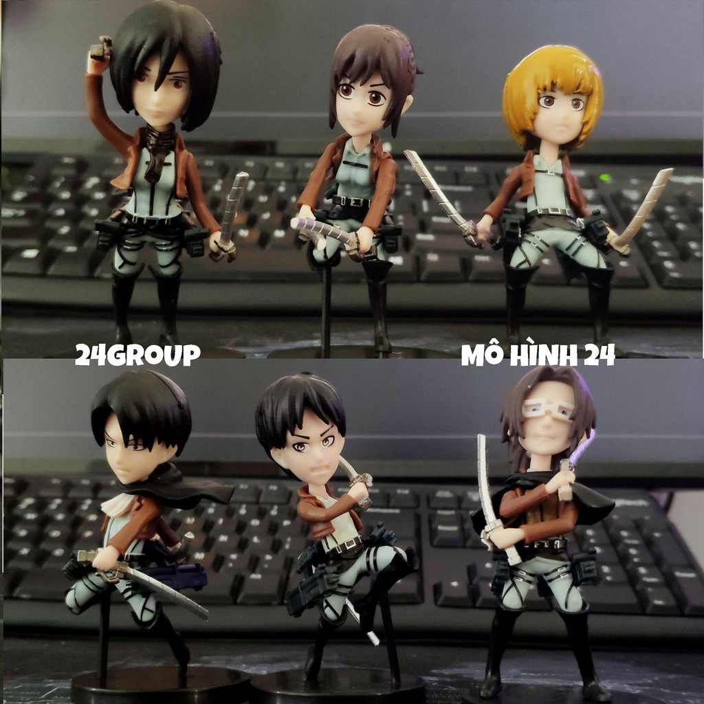 [BỘ 6 EM] Mô hình CHIBI nhân vật EREN MIKASA ARMIN SASHA Levi Ackerman ZOE HANGE attack on titan chibi