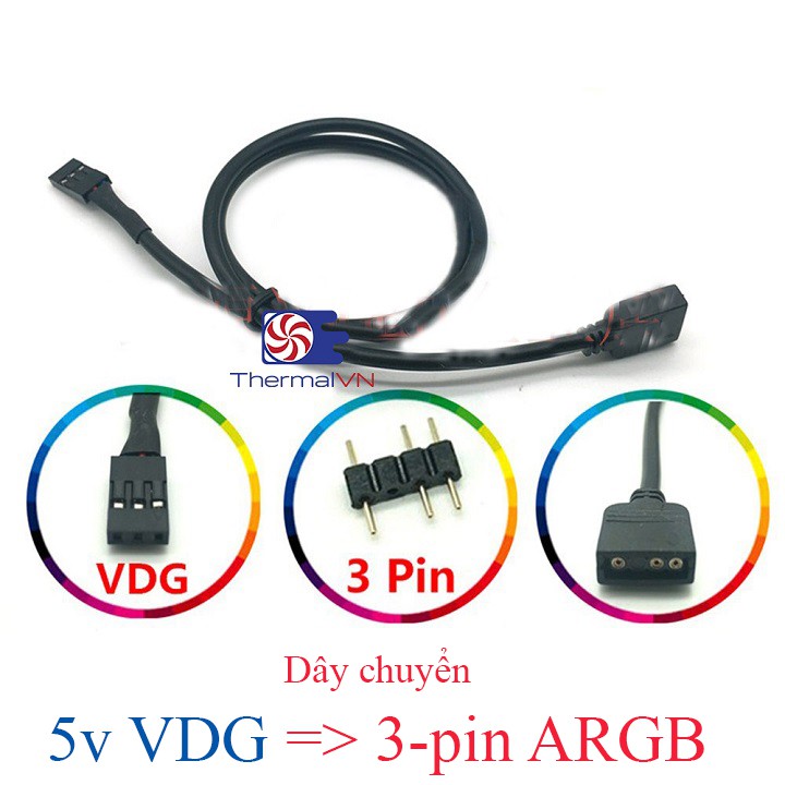 Dây chuyển VDG sang ARGB 3-pin - Dành cho mainboard Gigabyte Addressable RGB