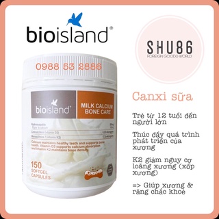 [SHU86] Bio Island Milk Calcium Bone Care 150 viên của Úc - Canxi sữa