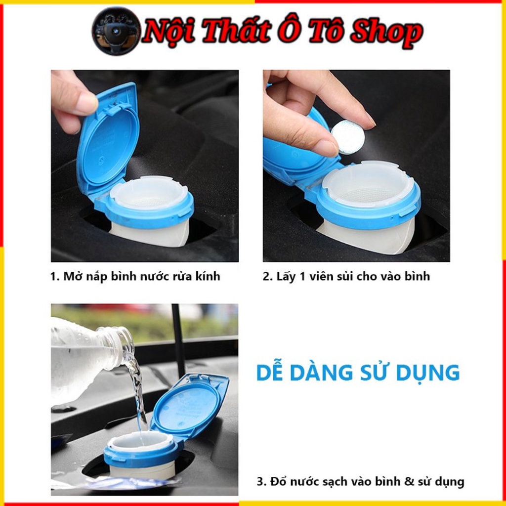 Set 10 Viên Nước Lau Kính Sủi Rửa Kính Xe Ô Tô Chỉ 1 Viên Pha 4 Lít Nước – Rửa Xe Ô Tô Siêu Sạch | Nội Thất Ô Tô Shop