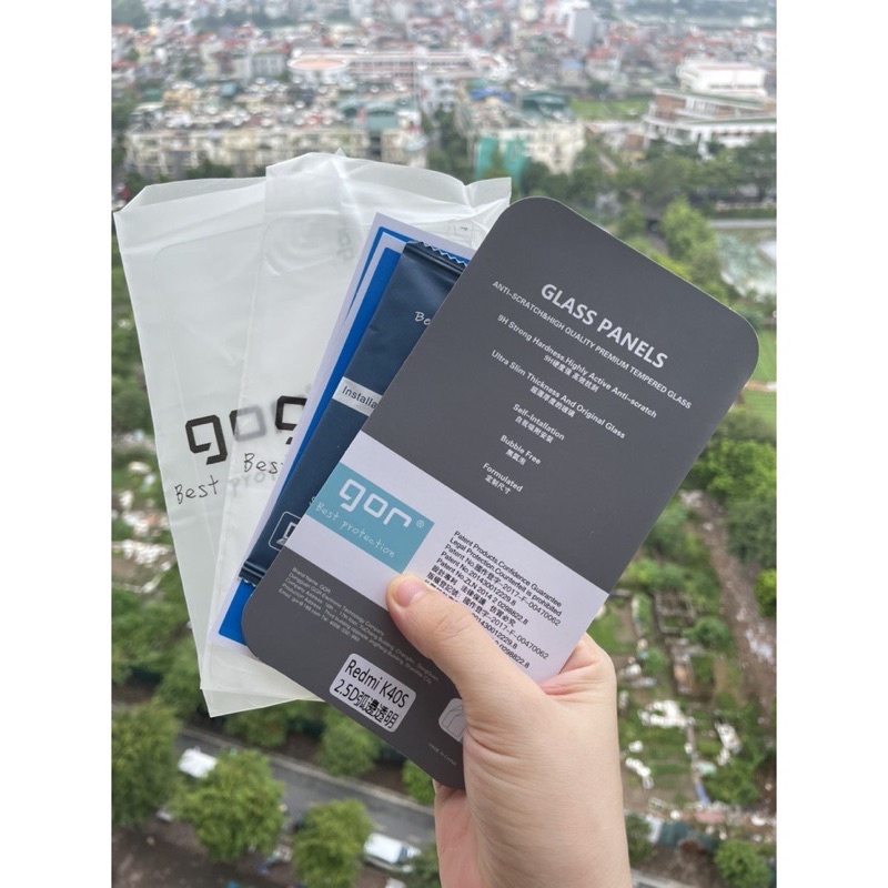 Bộ 2 dán kính cường lực hãng Gor cho Xiaomi Redmi K40S vát cạnh 2,5D cảm ứng siêu nhậy ( Trong suốt )