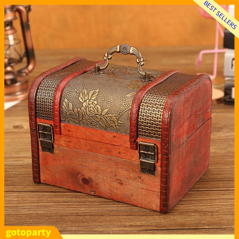 Hộp gỗ đựng đồ trang sức thiết kế phong cách retro