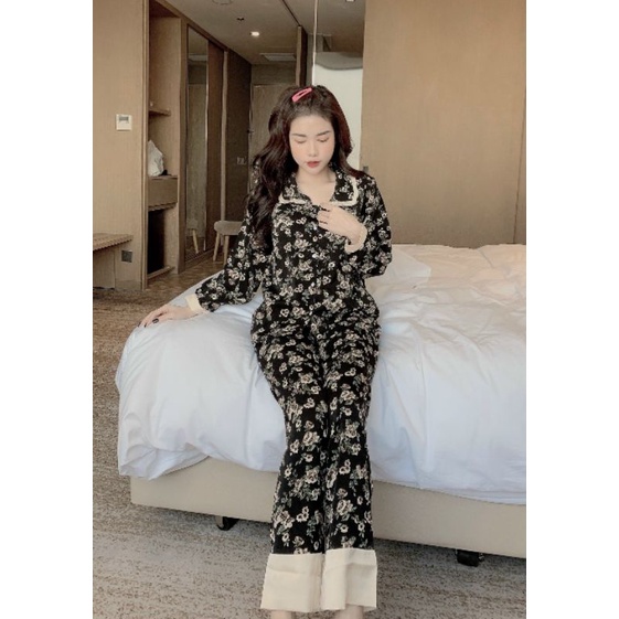 Pizama lụa mango chuẩn vải ( hình thật )