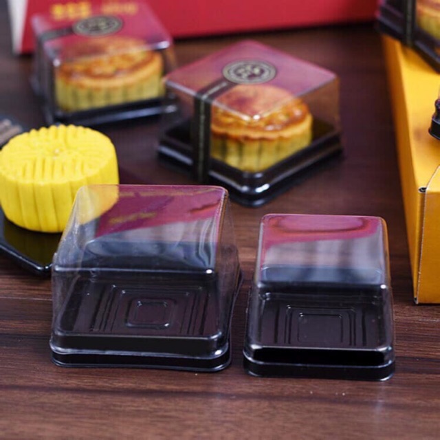 Set 10 hộp nhựa đơn đựng bánh trung thu