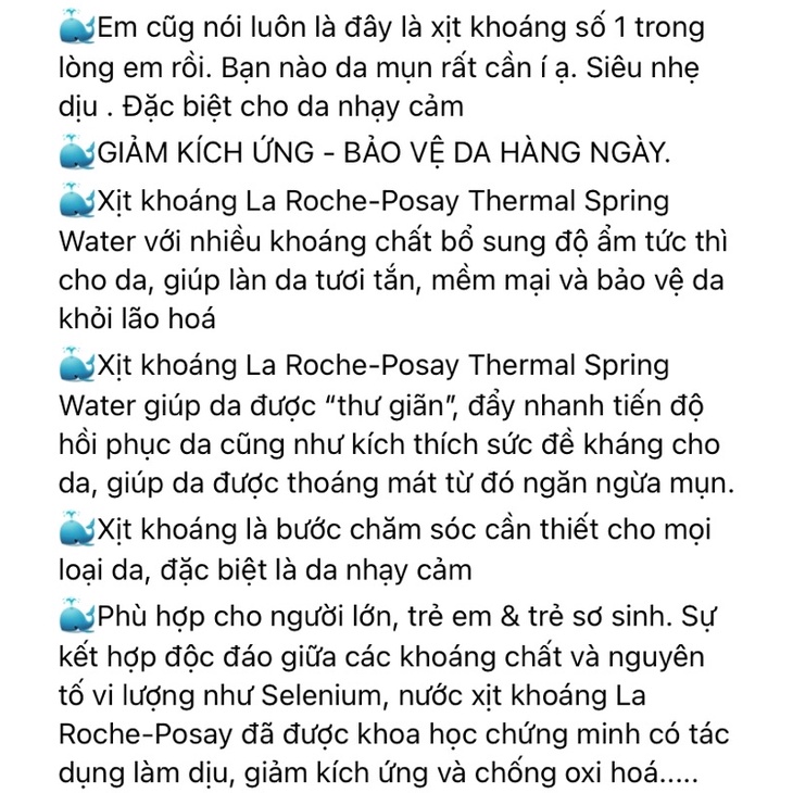 Xịt khoáng La Roche Posay Thermal Spring water 150ml