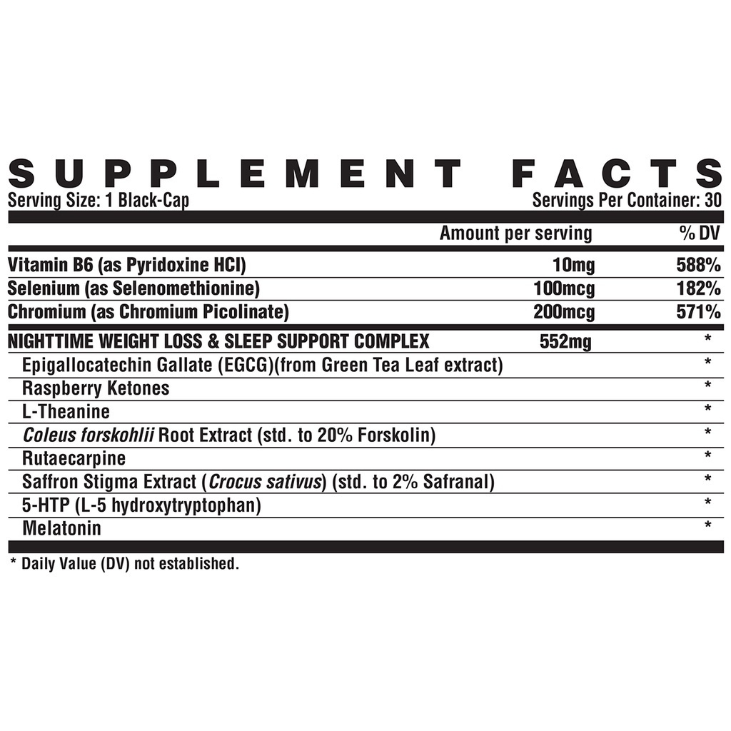 NUTREX LIPO 6 BLACK NIGHTTIME 30 VIÊN Hỗ Trợ Đốt Chất Béo Trong Giấc Ngủ