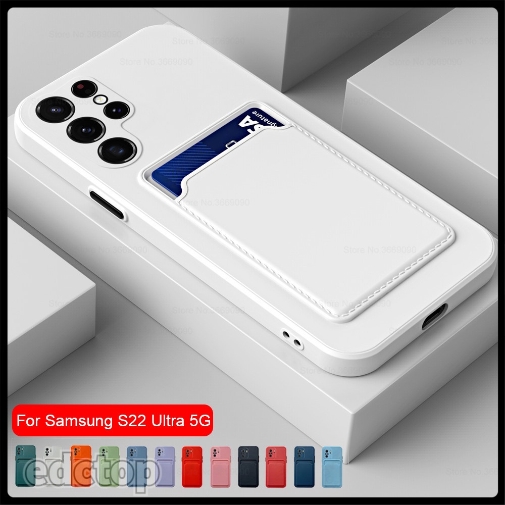 Ốp lưng Samsung S22 Ultra Plus S 22 S22 Ultra samsung s22 ultra s22 plus Có khe cắm thẻ bằng silicon mềm hình vuông, Đây là một trường hợp điện thoại, không phải điện thoại Chống va đập