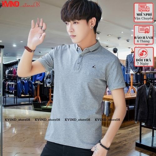 ÁO THUN NAM CỔ TRỤ 7 MÀU TAY NGẮN COTTON CO GIẢN MỊN ĐẸP GIÁ RẺ KVIND_Store08