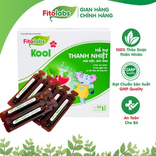 Mát gan Fitolabs Kool dạng ống uống giúp thanh nhiệt giải độc tăng cường chức năng gan cho bé Hộp 20 Ống