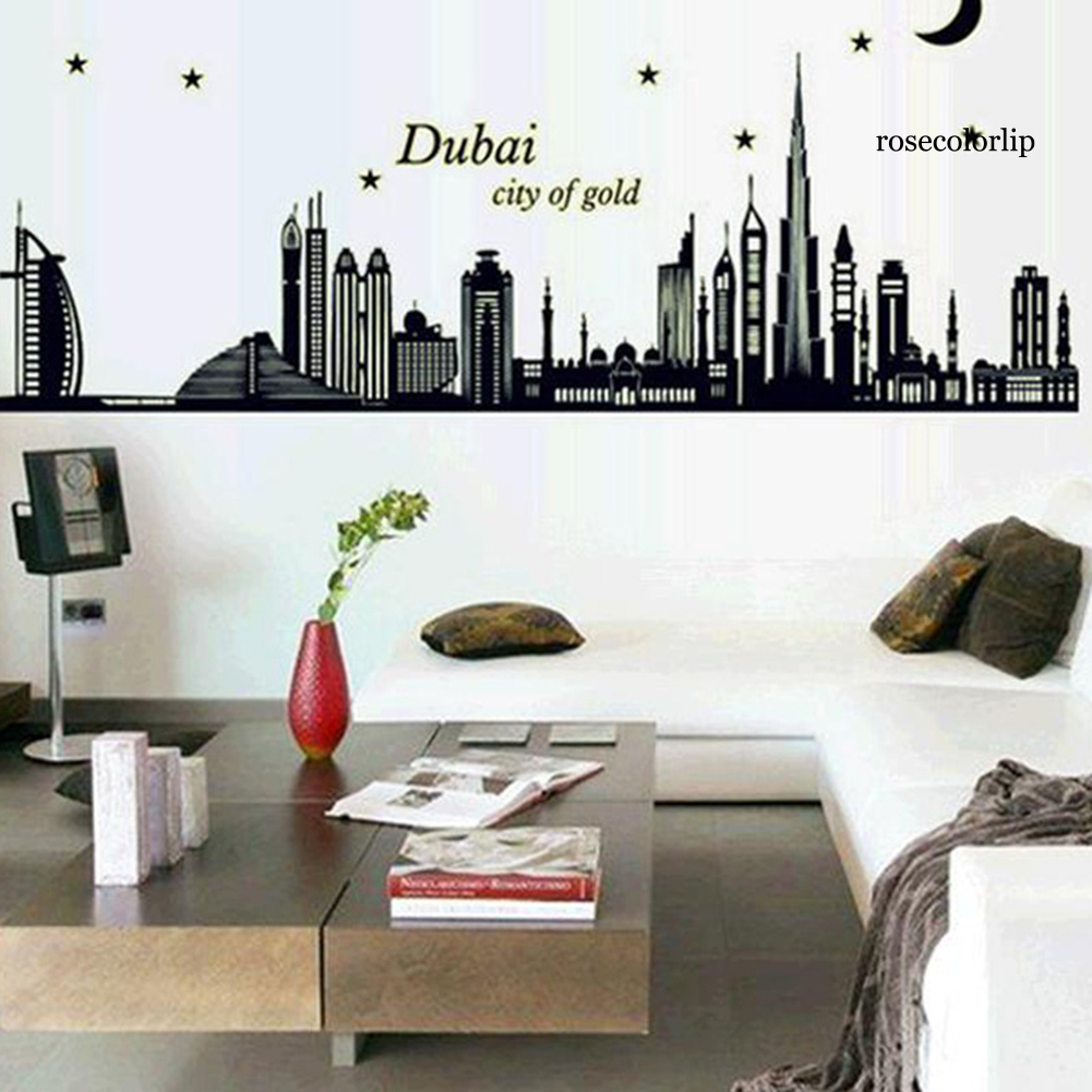 RC Miếng Dán Tường Dạ Quang Chống Nước Hình Thành Phố Dubai