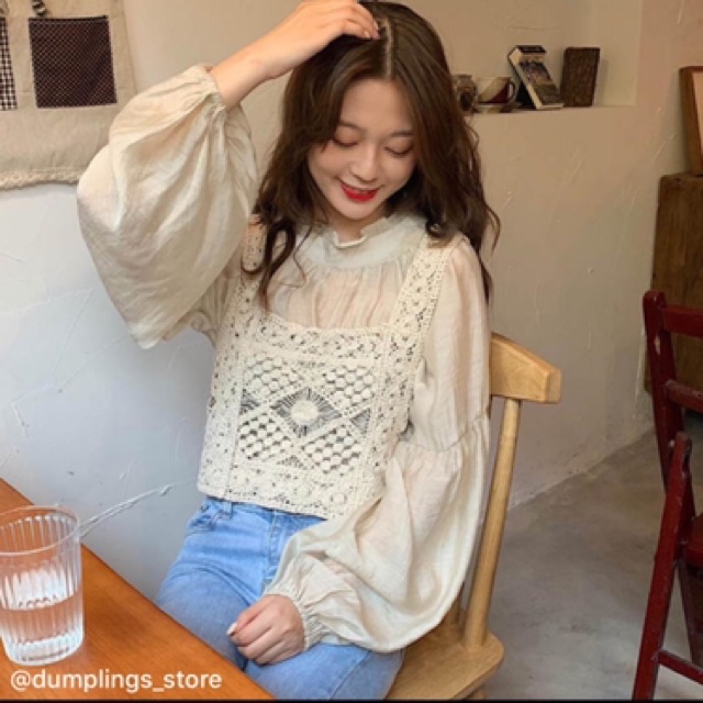 Set áo voan + áo len