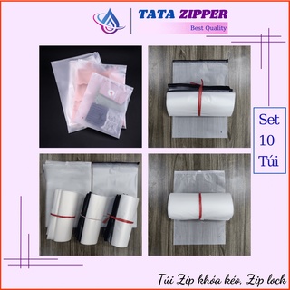 10 Túi Zip Đựng Quần Áo - Túi ZipLock Khóa Kéo 2 Màu Đen/Trắng