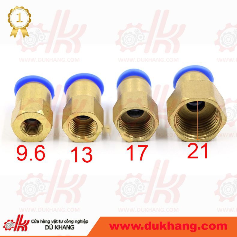 Nối khí nén 1 đầu ống 1 đầu ren trong PCF