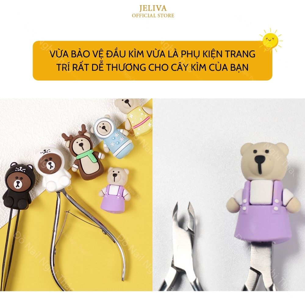 Bọc đầu kìm nhặt da JELIVA phụ kiện nail