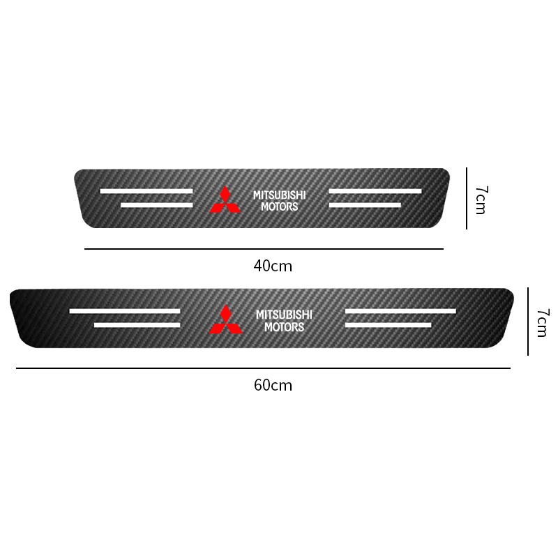 Set 4 Miếng Dán In Logo Bằng Sợi Carbon Chống Nhìn Trộm Trang Trí Cửa Xe Hơi Mitsubishi Asx Lancer Outlander Pajero EVO