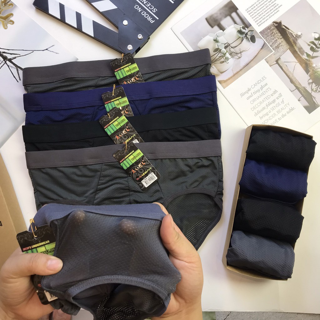 Hộp 5 chiếc quần lót Tam Giác cao cấp thông hơi Siêu Thoáng Mátlỗ nhỏ NO304