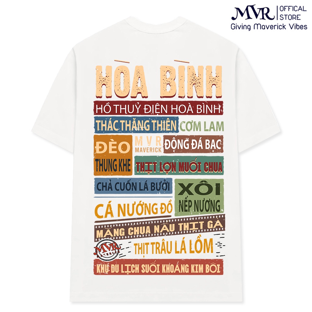 Áo Thun Người Hòa Bình gia đình du lịch ẩm thực quà sinh nhật form unisex phông cotton hoa binh under MVR 63 tỉnh thành