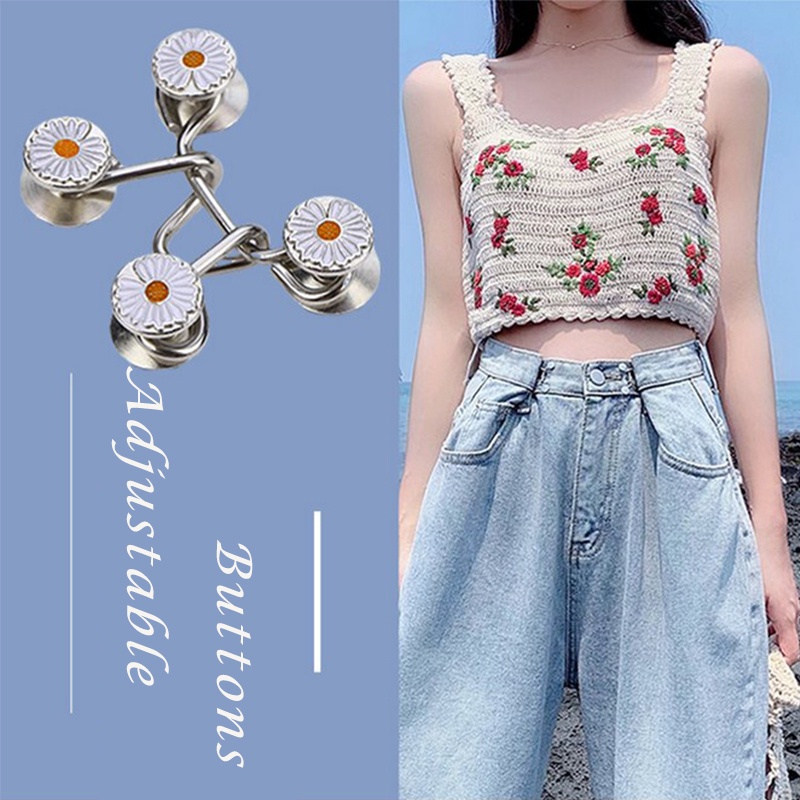 Nút cài điều chỉnh lưng quần jean tiện dụng dành cho nữ