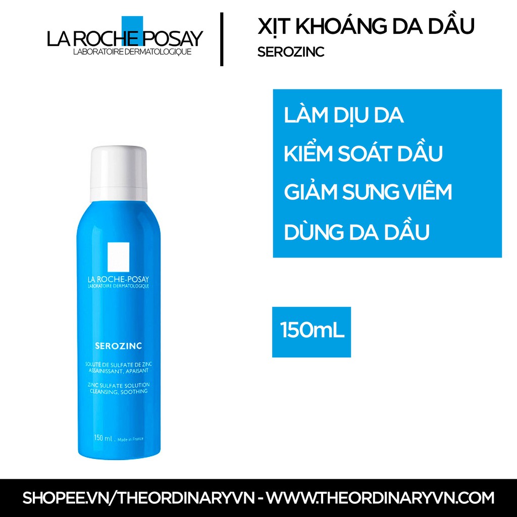 [ HÀNG CTY ] Xịt khoáng da dầu mụn La Roche Posay SEROZINC ( 150mL )