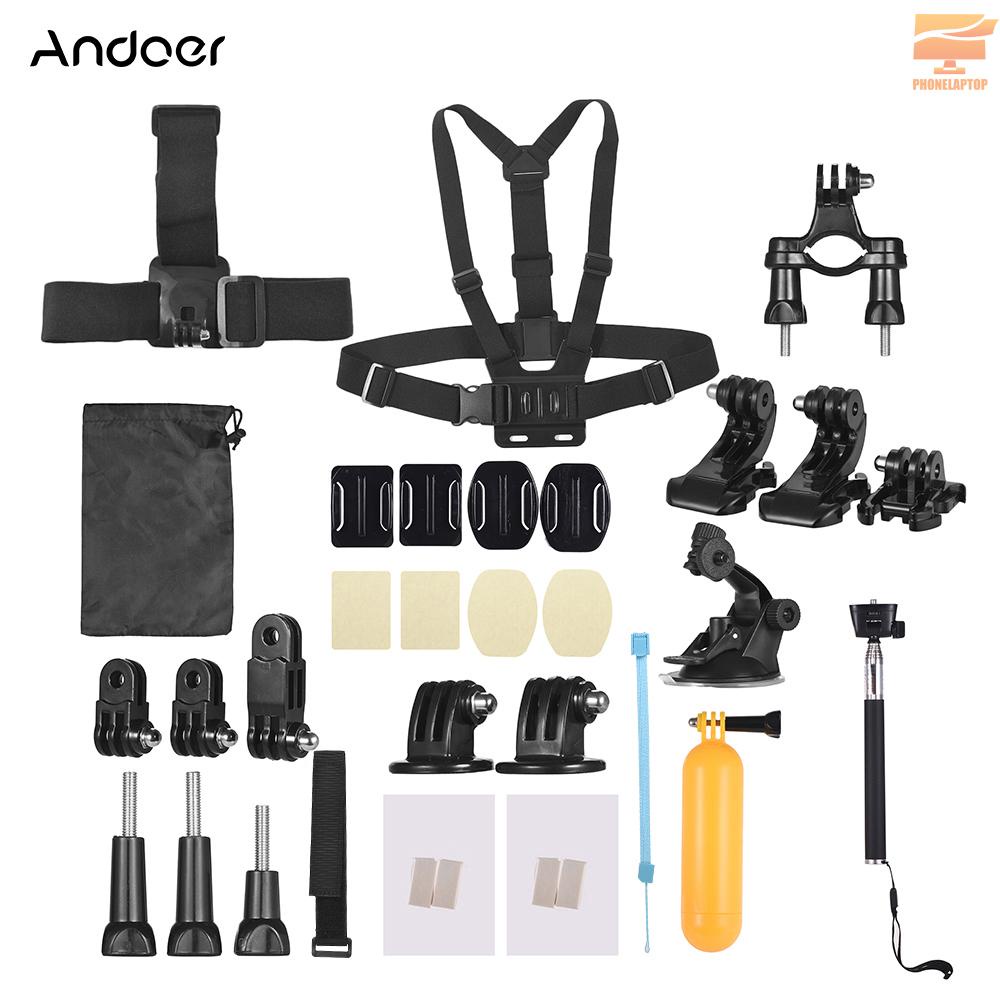 Andoer 37-In-1 Basic Common Action Camera Accessories Kit for GoPro hero 7/6/5/4 SJCAM /YI Outdoor Sports Camera Accessories Set