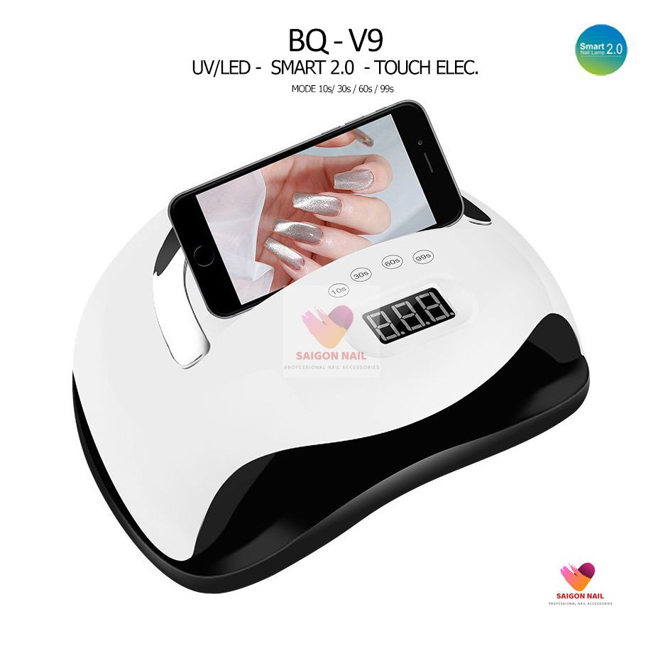 Máy hơ Gel Nail BQ V9 – Cảm ứng điện dung – 96W - tem xanh - BH 1 đổi 1