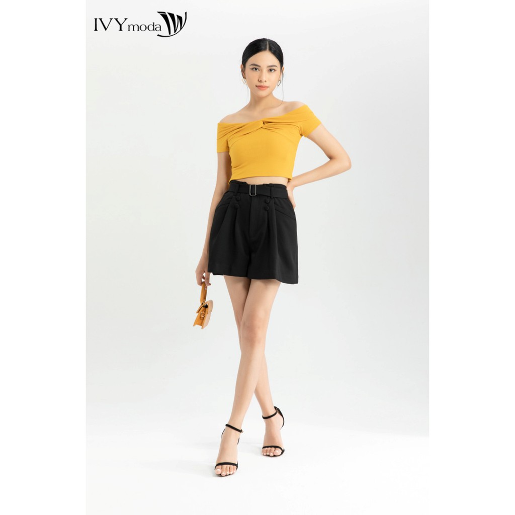 [NHẬP WABRTL5 GIẢM 10% TỐI ĐA 50K ĐH 250K ]Quần sooc nữ kèm đai thiết kế IVY moda MS 20B8305