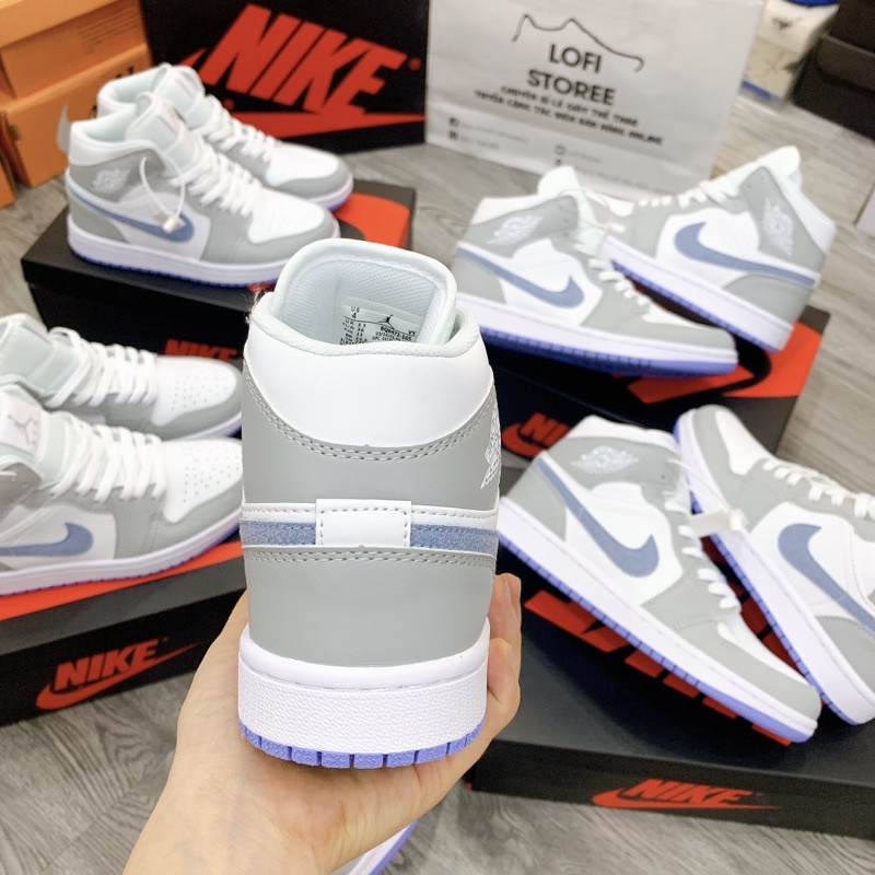 [ẢNH THẬT] Giày Sneaker Jordan 1 Mid SE Wolf Grey phiên bản cao cấp X OG