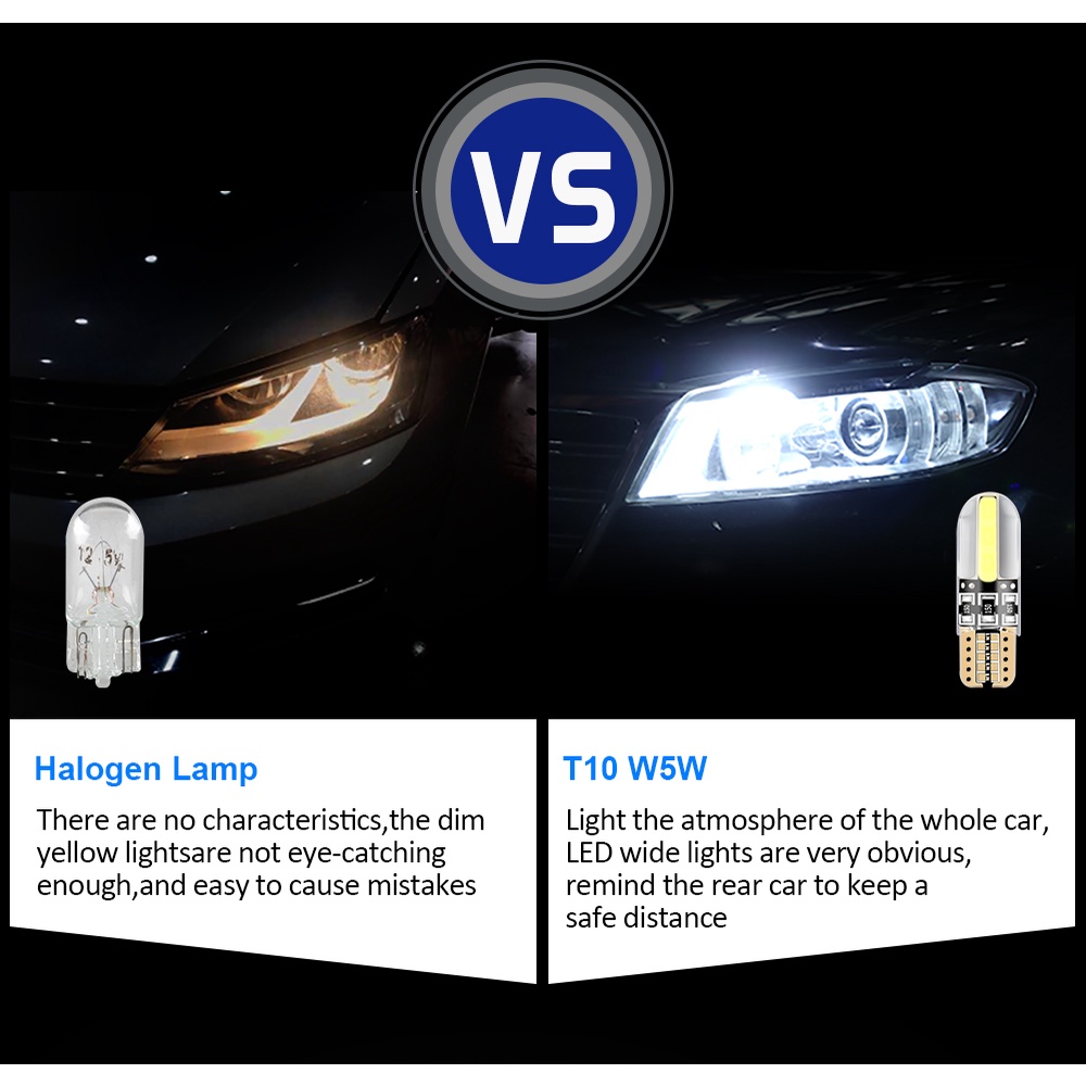 1 cái LED W5W T10 194 168 COB Auto Wedge đỗ xe Bóng đèn thông quan Đèn giấy phép Đèn biển CANBUS Đèn đọc nội thất ô tô