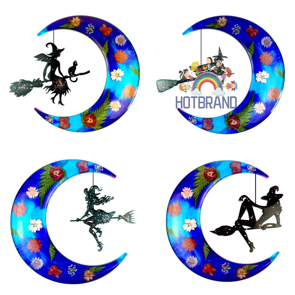 Khuôn Silicone Tạo Hình Làm Mặt Trăng / Phù Thủy Trang Trí Halloween DIY