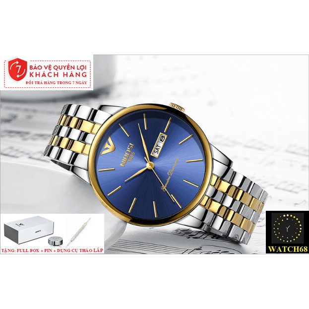 ĐỒNG HỒ NAM NIBOSI 2332 (1985) - FULL BOX DÂY THÉP KHÔNG GỈ. KIỂU DÁNG SANG TRỌNG Bán lẻ giá sỉ