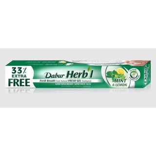Dabur Herb’l Green Gel Toothpaste – Intense Fresh Breath Kem đánh răng Dabur Herb’l Green Gel – Hơi thở thơm mát